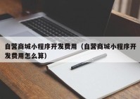 自营商城小程序开发费用（自营商城小程序开发费用怎么算）