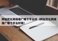 网站优化网络推广哪个平台好（网站优化网络推广哪个平台好做）