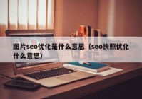 图片seo优化是什么意思（seo快照优化什么意思）