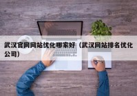 武汉官网网站优化哪家好（武汉网站排名优化公司）