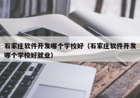 石家庄软件开发哪个学校好（石家庄软件开发哪个学校好就业）