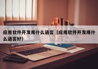 应用软件开发用什么语言（应用软件开发用什么语言好）