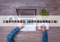 工程软件开发单位（软件开发公司专业工程）