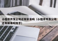 小程序开发公司还有前景吗（小程序开发公司还有前景吗知乎）