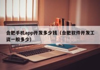 合肥手机app开发多少钱（合肥软件开发工资一般多少）