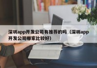 深圳app开发公司有推荐的吗（深圳app开发公司哪家比较好）