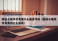 微信小程序开发用什么语言写的（微信小程序开发用到什么语言）