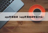 app开发培训（app开发培训学些什么）