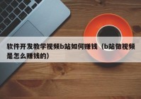 软件开发教学视频b站如何赚钱（b站做视频是怎么赚钱的）